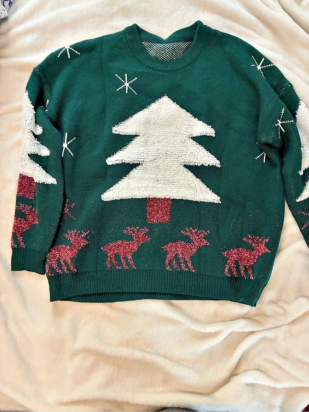 Christmas Tree Reindeer Sweater 2XL NWT